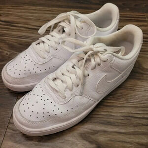 Nike Court Vision Women's Sneakers Shoes Size 9.5 White Low Top Solid Logo
